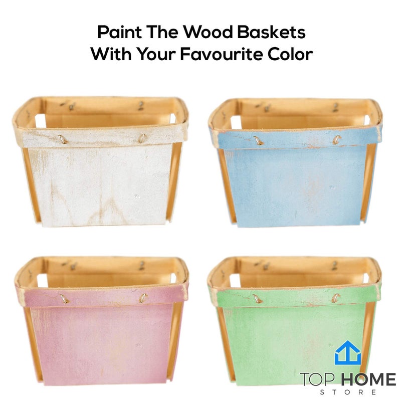 Top Home Store One Pint Wooden Gift Baskets (50 Pack) â€“ For Fruit Picking, Arts, Crafts, and Decor; 4"x4"x2.5" Vented Wood Boxes - Image 5